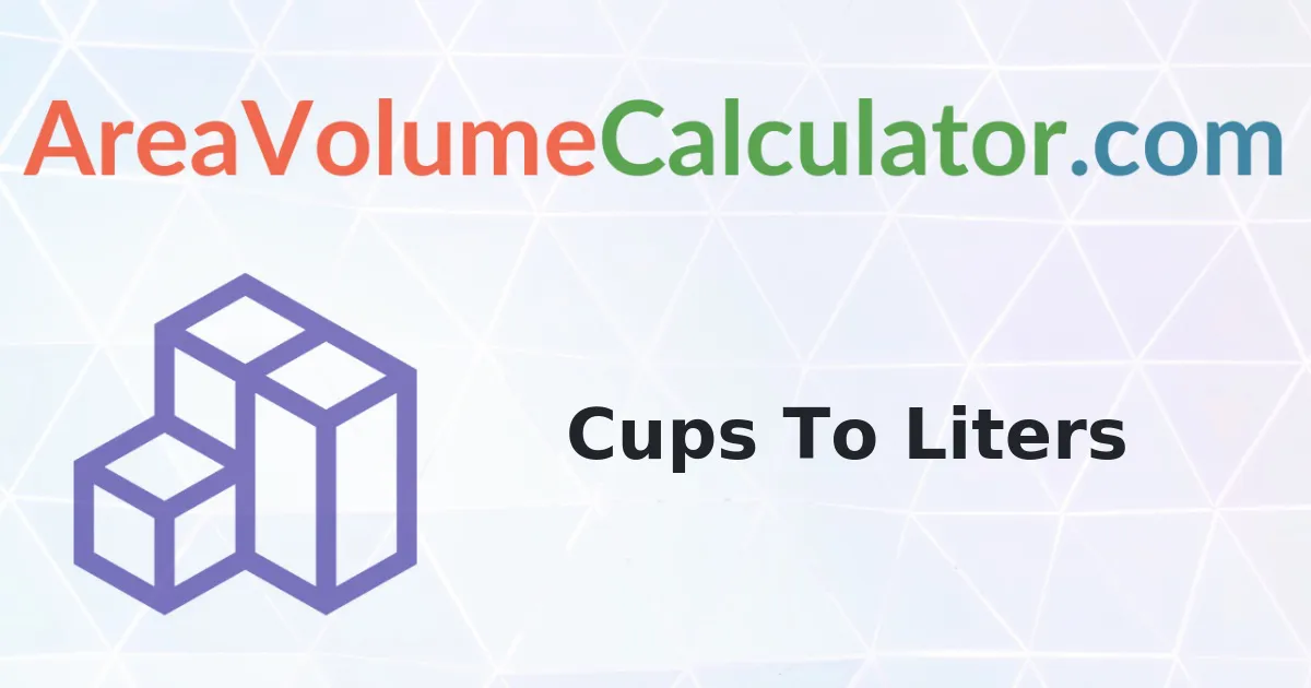 Convert 3600 Cups To Liters Calculator