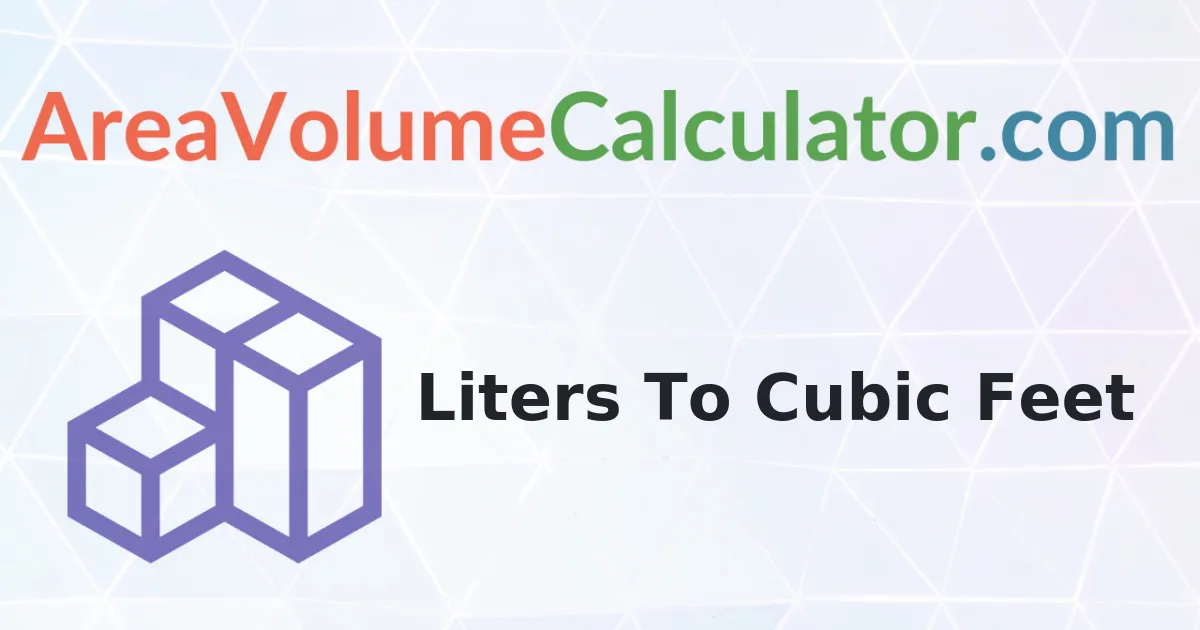 Convert 43 Liters To Cubic Feet Calculator