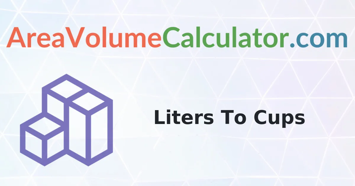 Convert 665 Liters To Cups Calculator