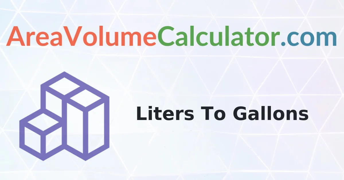 Convert 330 Liters To Gallons Calculator