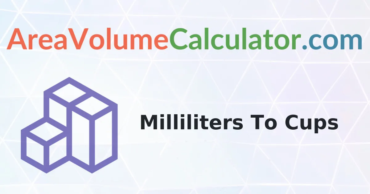 Convert 202 Milliliters to Cups Calculator