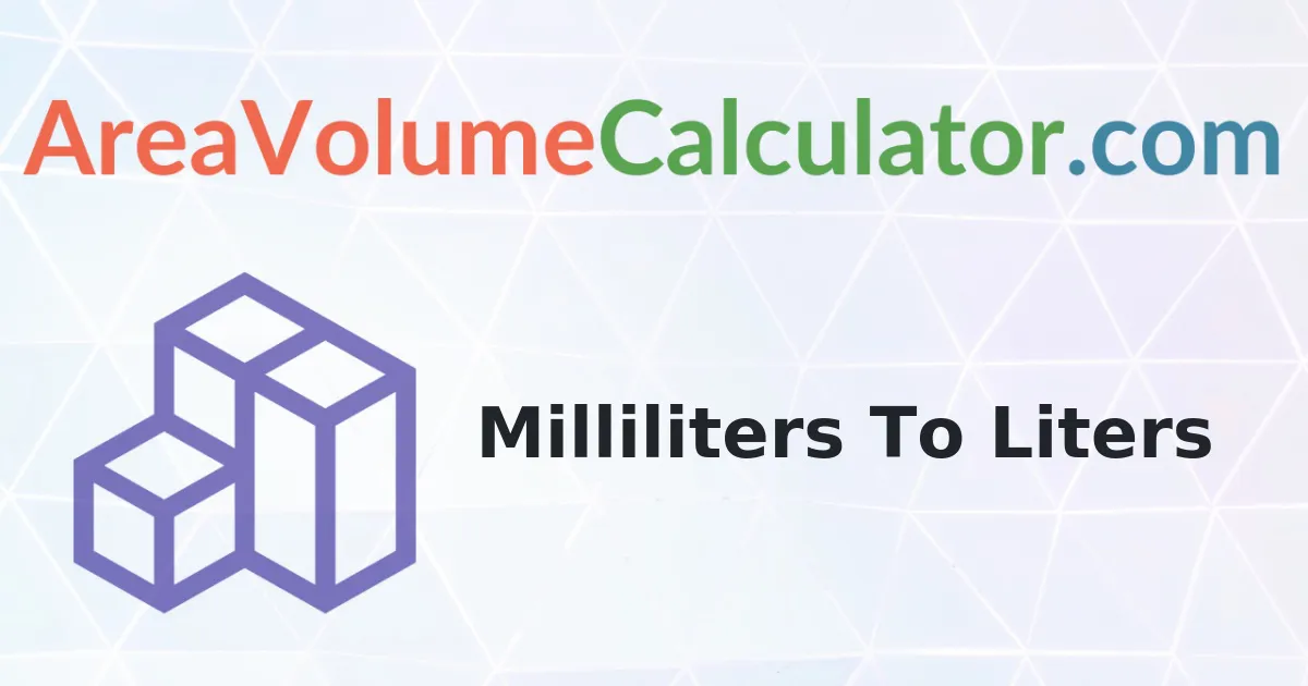 Convert 128 Milliliters to Liters Calculator
