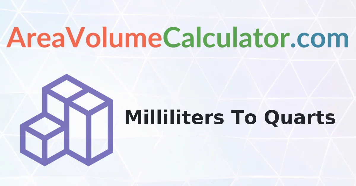 Convert 1800 Milliliters to Quarts Calculator