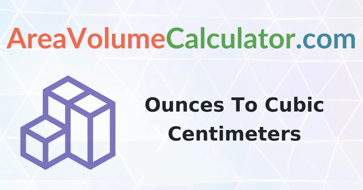 Convert 54 Ounces to Cubic Centimeters Calculator