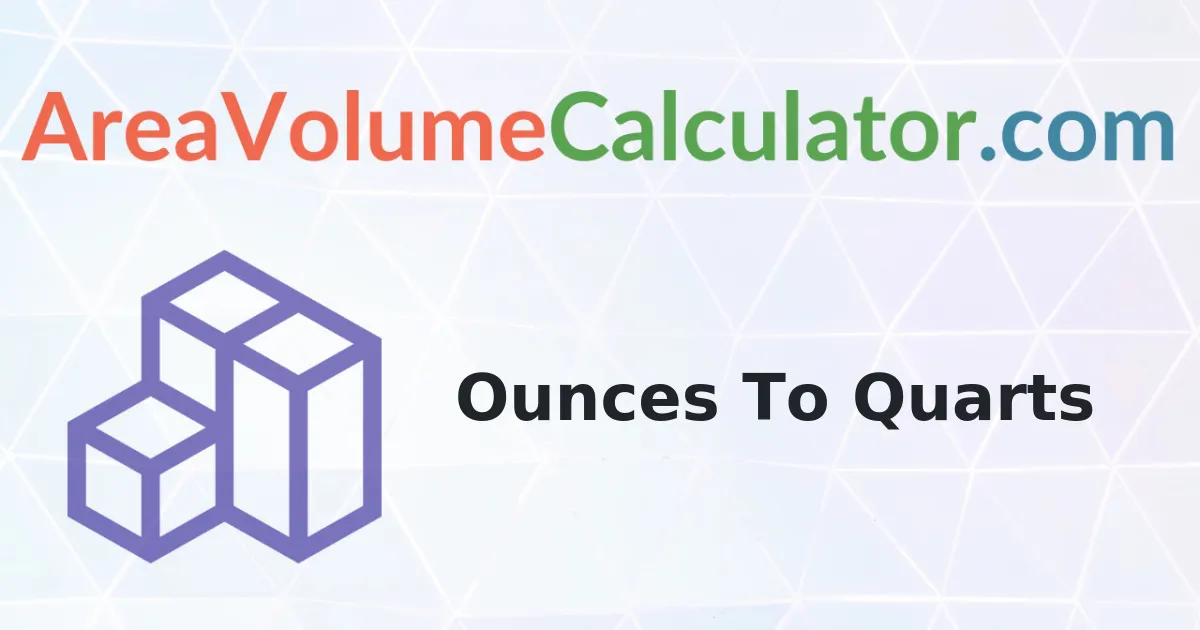 Convert 162 Ounces to Quarts Calculator
