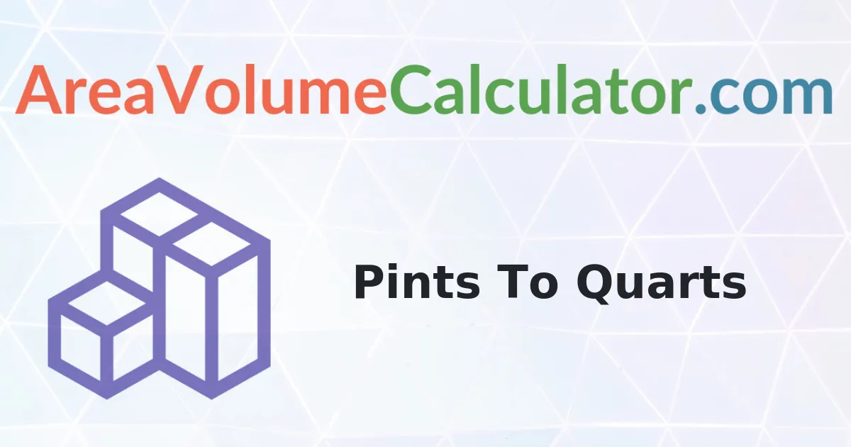 Convert 3500 Pints to Quarts Calculator