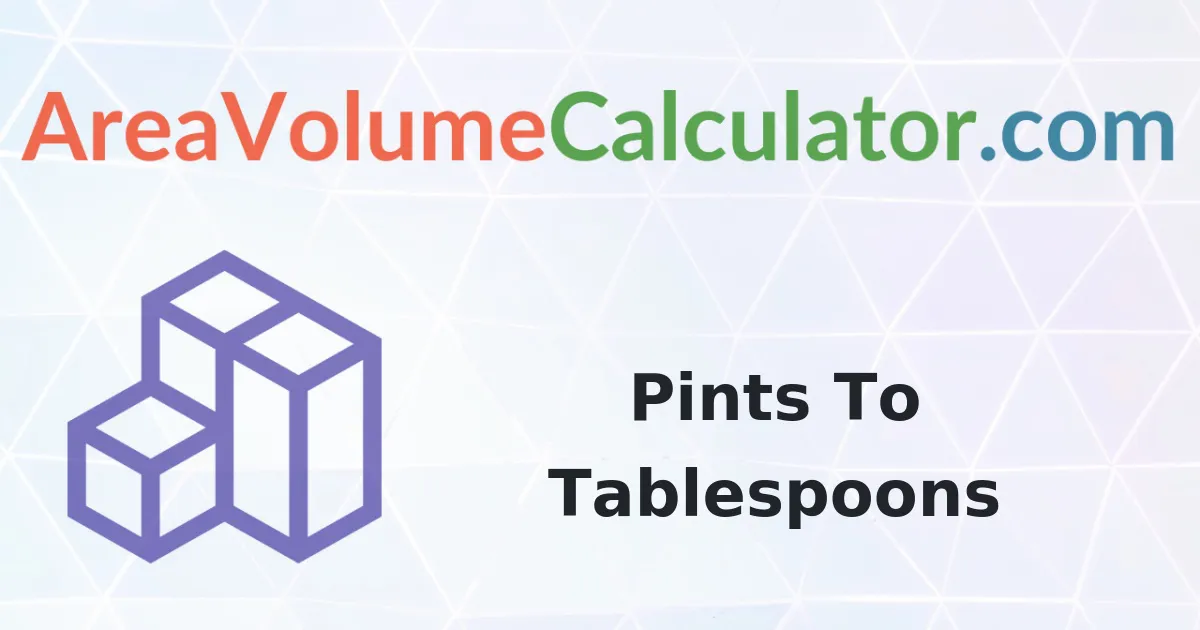 Convert 2250 Pints to Tablespoons Calculator