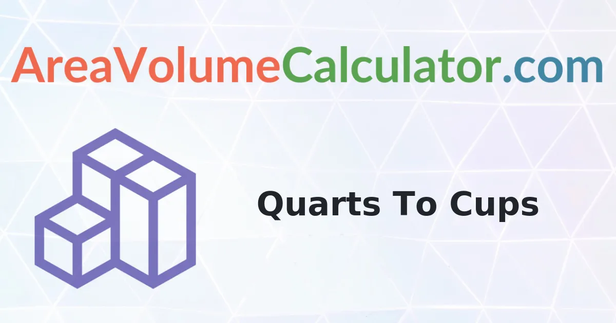 Convert 18 Quarts to Cups Calculator