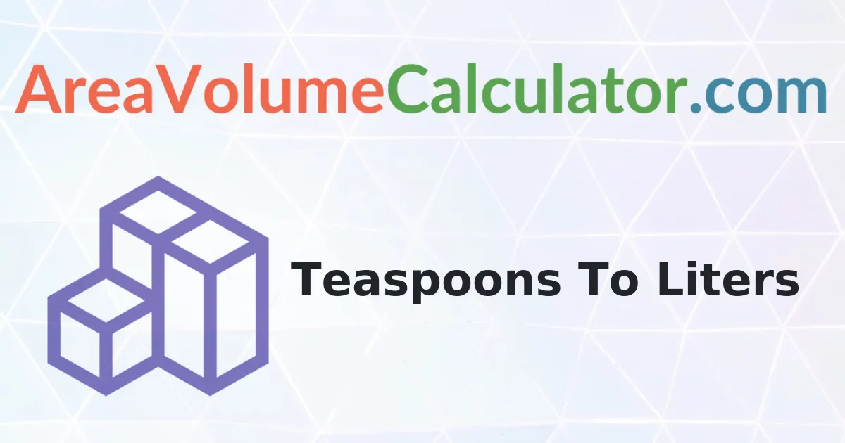 Convert 422 Teaspoons to Liters Calculator