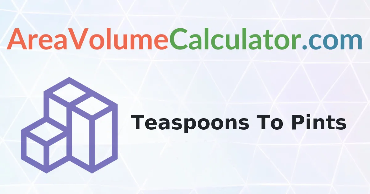 Convert 1700 Teaspoons to Pints Calculator
