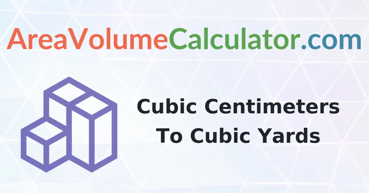 Convert Cubic Centimeters Calculator