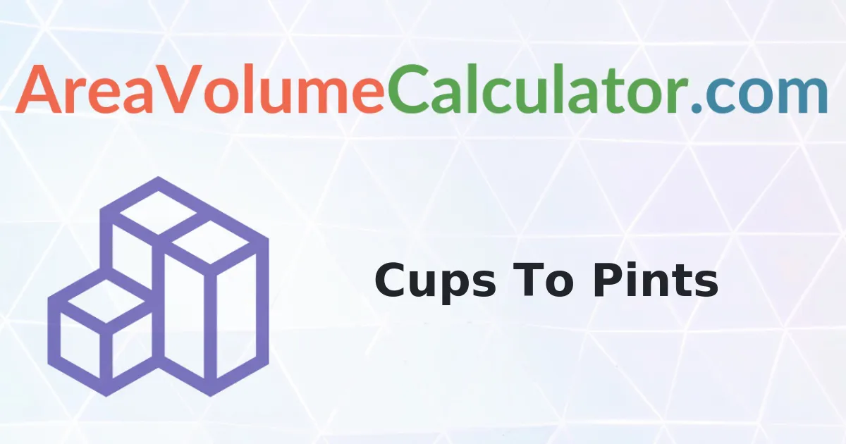 Convert 62000 Cups To Pints Calculator