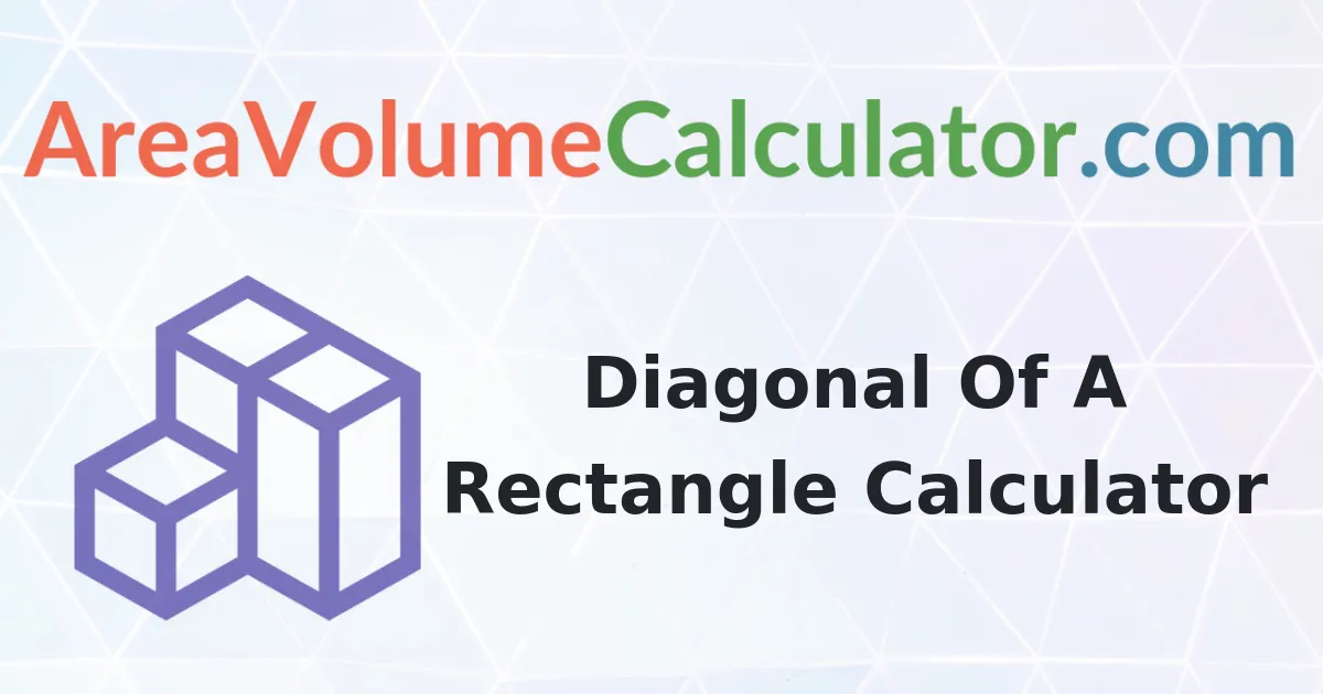 Diagonal of a Rectangle 13 meters by 12 meters Calculator