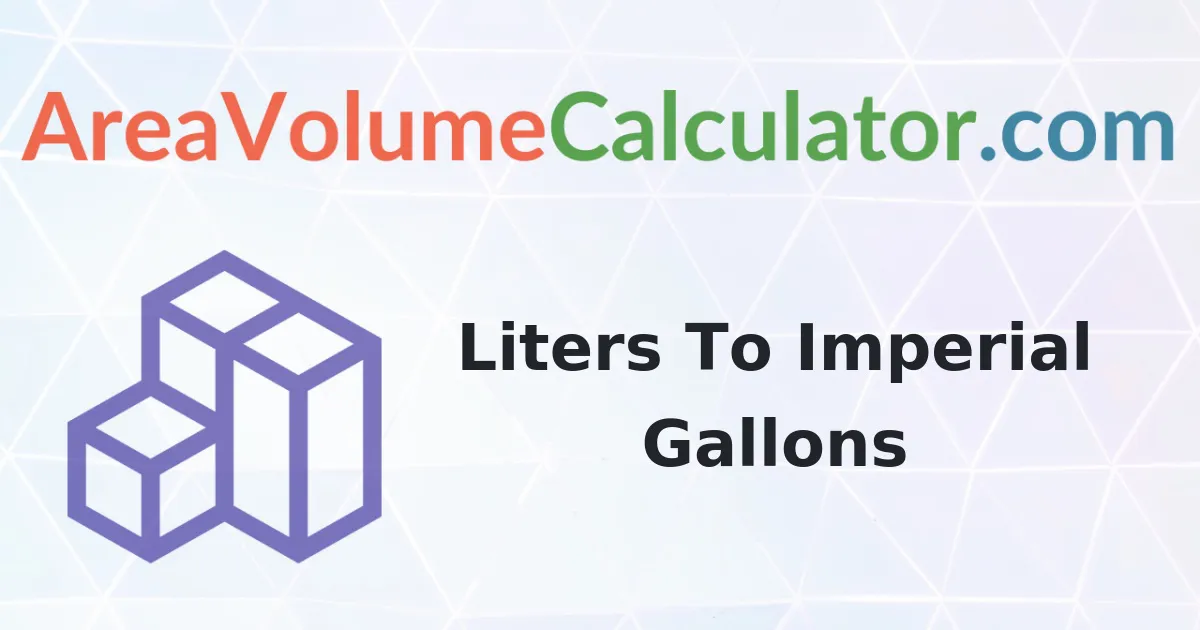 Convert 3900 Liters To Imperial Gallons Calculator