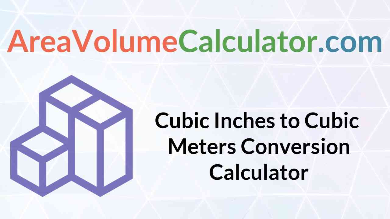 Cubic Meter Conversion Chart